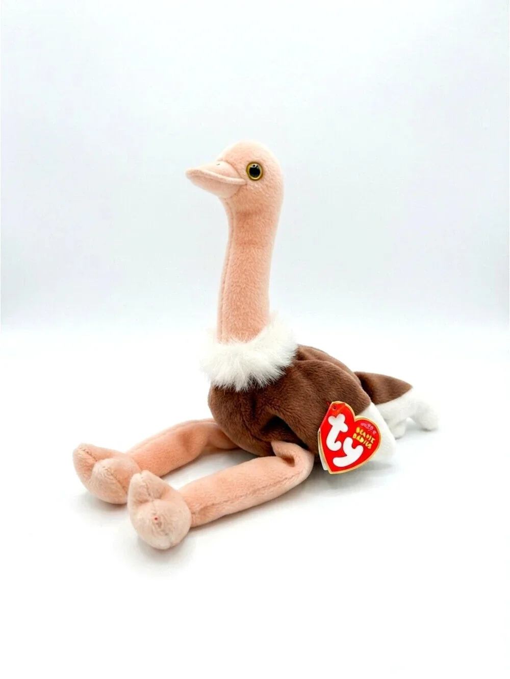 RARE WITH ERRORS: Ty Beanie Baby Stretch the Ostrich 1997